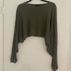 Urban Outfitters Out From Under Green Long Sleeve Crop Top